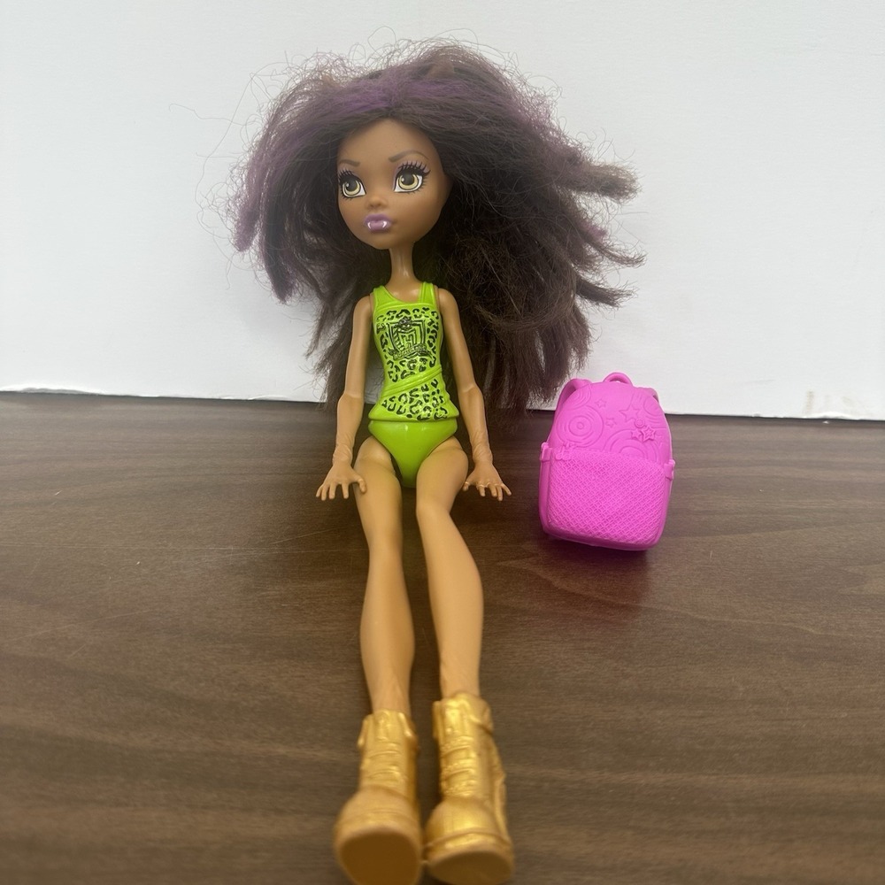 MONSTER HIGH Mattel Cheerleading Clawdeen Wolf Fashion Doll 11"‎ Pink Backpack
